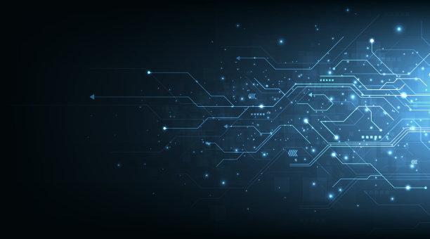 电路板蓝色技术背景。图片下载