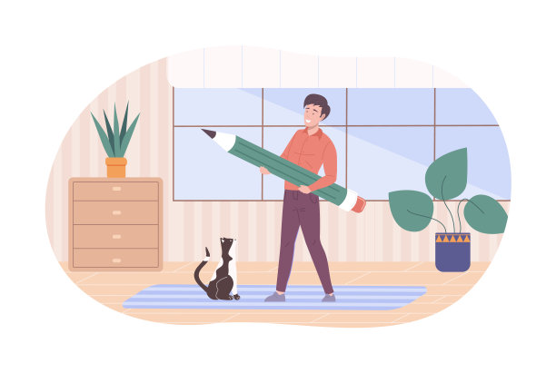 用大铅笔做设计项目的人图片下载