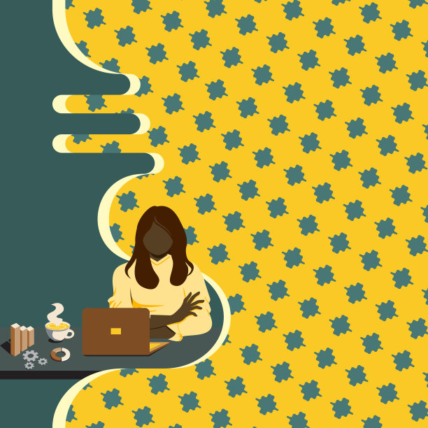 坐在那里喝咖啡，用笔记本上网的女人图片下载