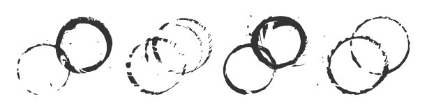 Grunge污渍双杯底油墨黑色邮票套图片下载