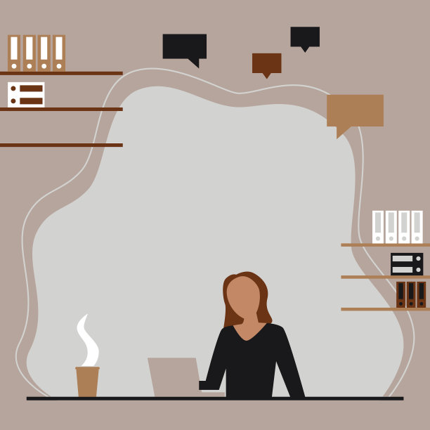 女人坐在桌子上工作和展示新的图片下载