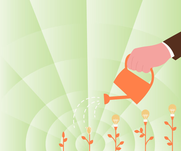 手持水可以浇灌生长中的植物图片下载