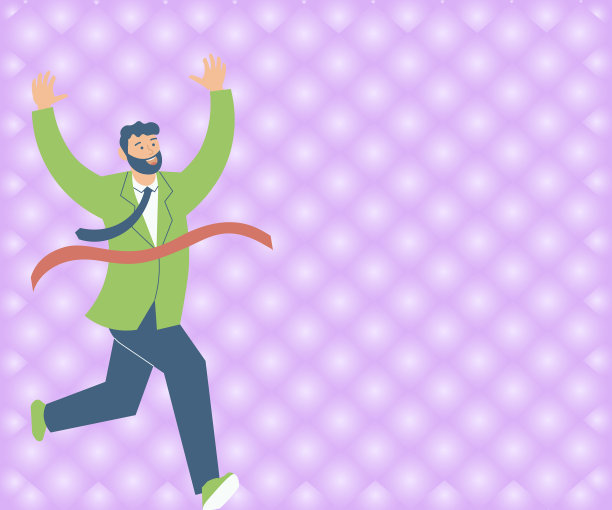 穿着西装的绅士正冲向终点图片下载