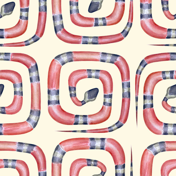 珊瑚蛇的几何无缝图案图片下载