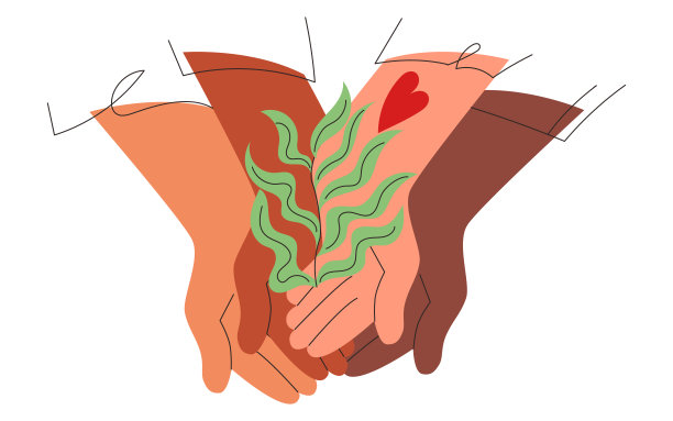 地球日概念与多元女性手握绿芽矢量卡通插图。加入生态志愿者团队。人们喜欢自然。姐妹协作，友情呵护，生态保护图片下载