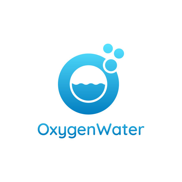 现代氧气水标志设计图片下载