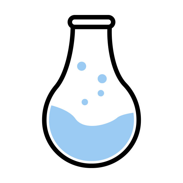 灯泡形状的烧瓶半平面颜色矢量对象图片下载
