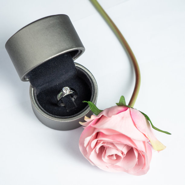 用玫瑰打开戒指盒图片下载