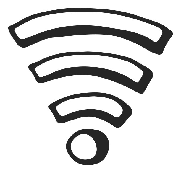 Wi-fi符号。无线网络连接涂鸦图标图片下载