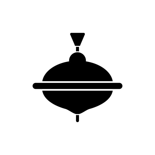 旋转的顶部或旋转图标婴儿玩具孤立在白色背景。可爱的彩色塑料玩具的蹒跚学步的孩子。矢量图图片下载