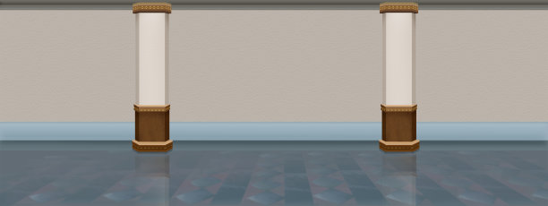 画廊或博物馆内部的空白墙壁图片下载