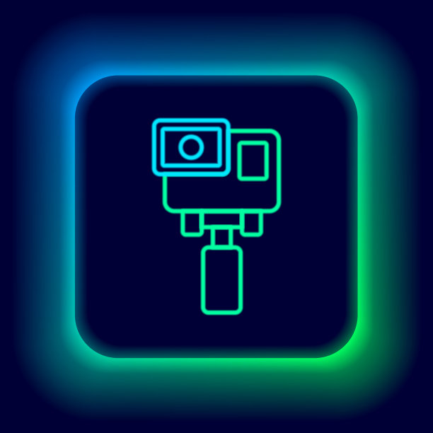 发光的霓虹灯线动作极限相机图标图片下载