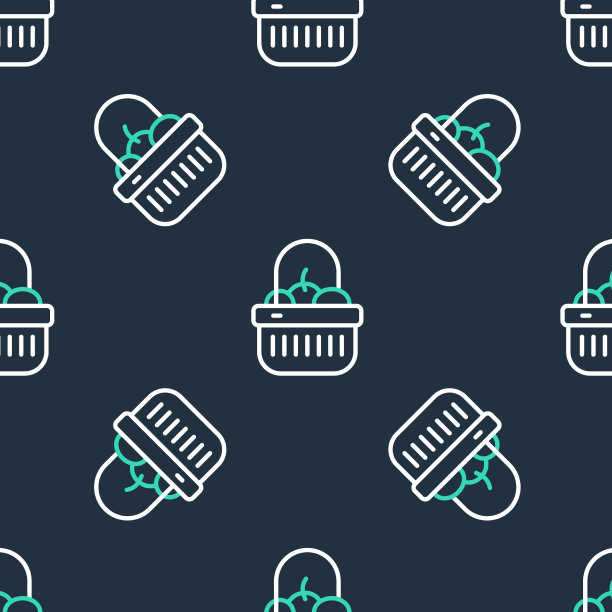 排队购物篮和食品图标孤立图片下载