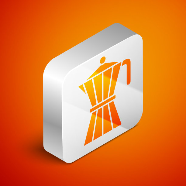 等距咖啡机moca壶图标孤立上图片下载