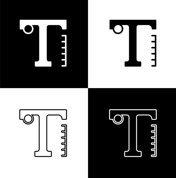 设置文字图标隔离在黑色和白色图片下载