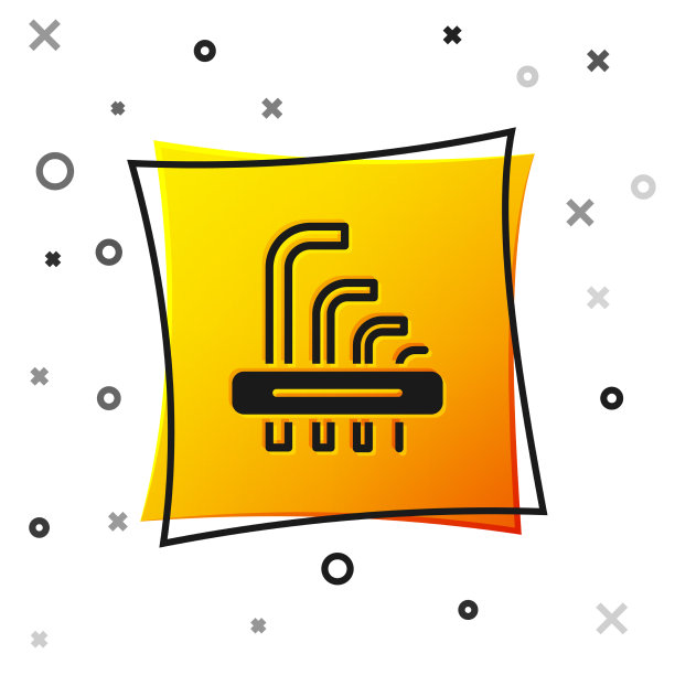 黑色工具艾伦键图标孤立在白色上图片下载