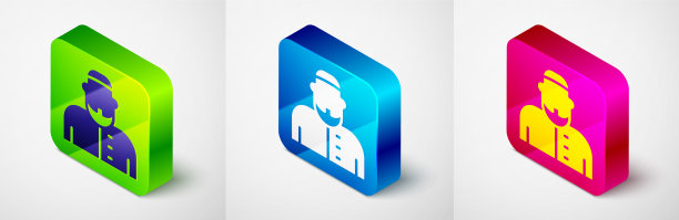 穆斯林男子的等距图标孤立在灰色图片下载