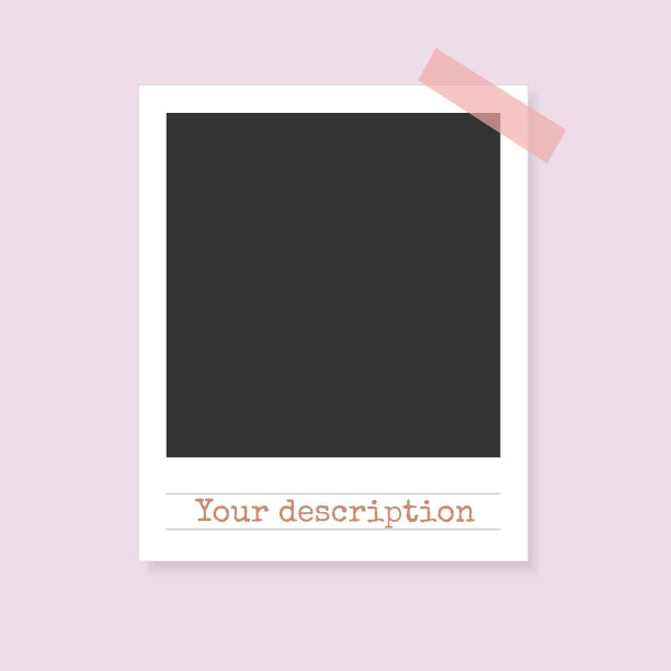 宝丽来相框与柔和的阴影图片下载