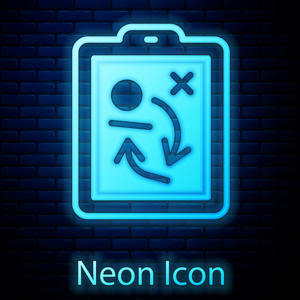 发光的霓虹灯规划战略概念图标图片下载