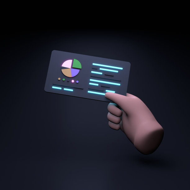 手拿着一个直方图。3 d渲染插图。图片下载