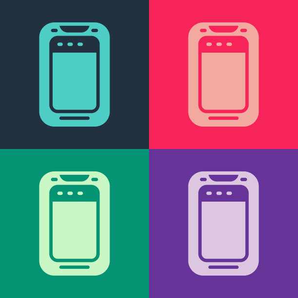 流行艺术智能手机图标孤立上图片下载