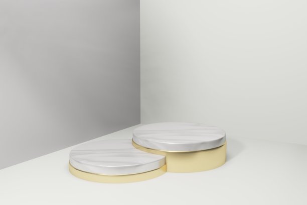 平台舞台展示展示的3d效果图，以最小的设计进行产品植入。图片下载