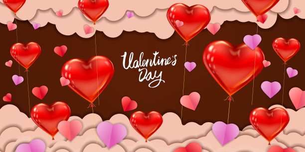 情人节快乐剪纸工艺设计图片下载