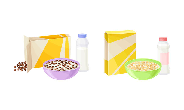 早餐脆麦片倒在碗里加牛奶图片下载