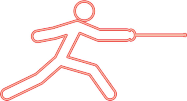 霓虹灯剑贴红色形象扁平化风格图片下载