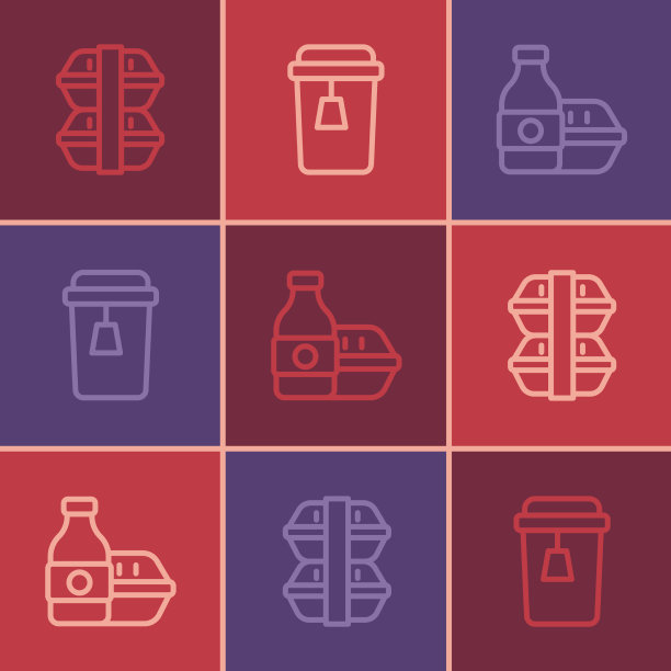 设置在线饭盒在线订购食物和杯子图片下载