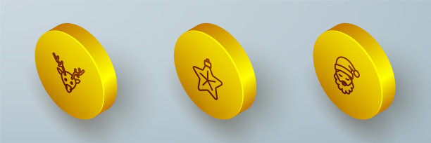 设等距线驯鹿和圣诞星图片下载