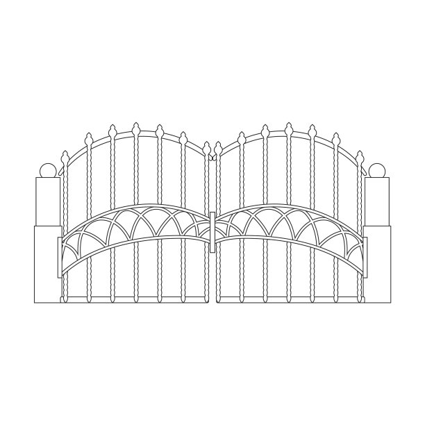栅栏门图标轮廓图标图片下载