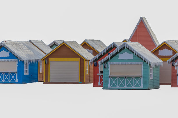 木头和纸板小屋图片下载