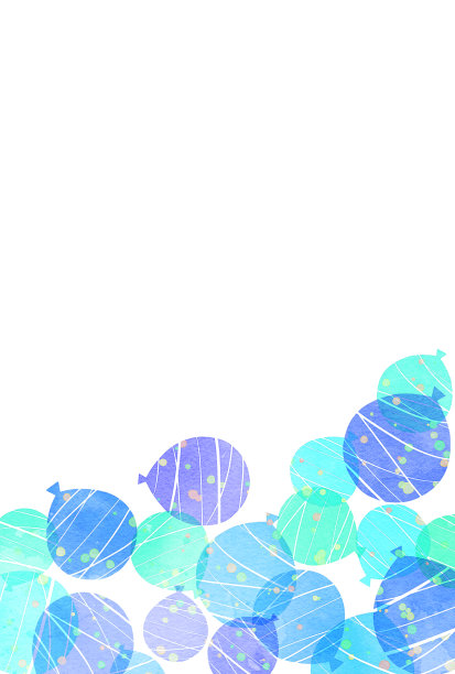 插图彩色水彩风格的水球图片下载