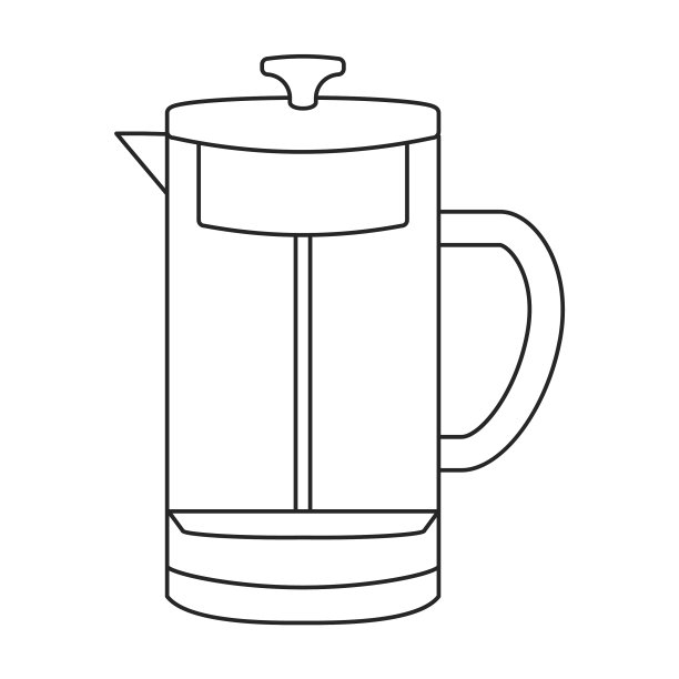 茶壶图标轮廓图标孤立上图片下载