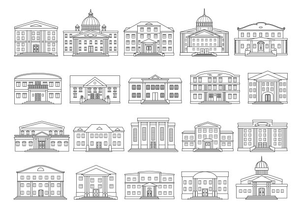 政府大楼轮廓定图标图片下载