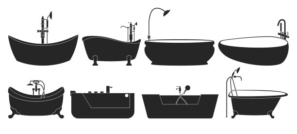 浴黑色设置图标孤立黑色设置图片下载