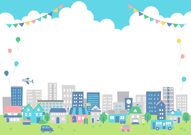 夏天忙碌的住宅框架图片下载