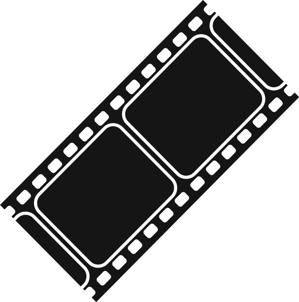 胶片上简单的黑色图标孤立在白色上图片下载