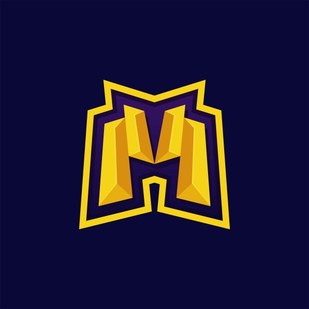 向量插图字母M简单的颜色风格。图片下载
