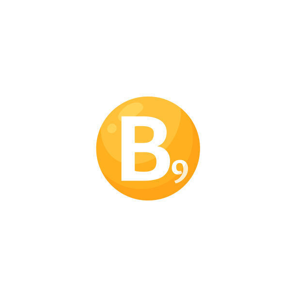 维生素B9或叶酸扁平图标图片下载