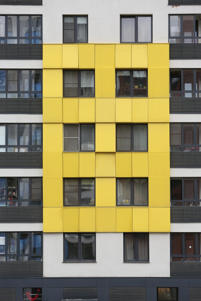 俄罗斯莫斯科市的新建筑立面，现代建筑风格，城市地标，外观对称图片下载