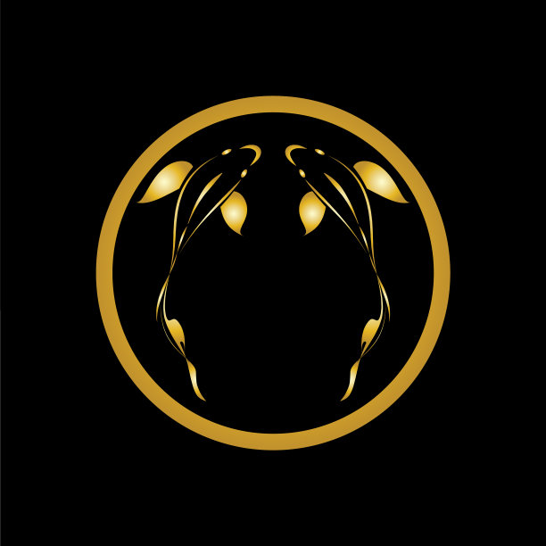 金鱼和阴阳标志图标设计模板图片下载