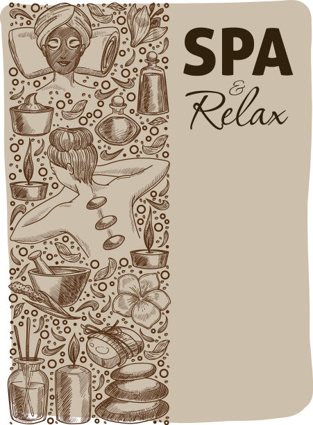 水疗放松和休息按摩和程序横幅图片下载