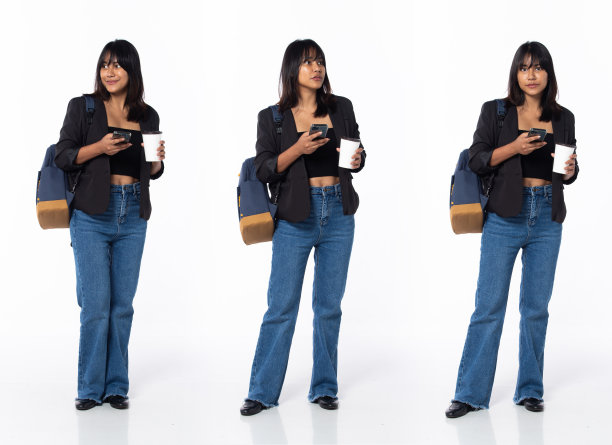 全长30多岁的成年亚裔印度女性做生意，努力工作思考图片下载