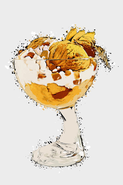 甜冰淇淋配芒果的照片图片下载