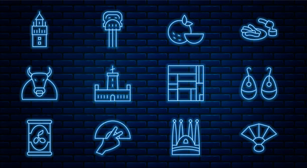 Set line风扇弗拉门戈耳环橘子水果图片下载