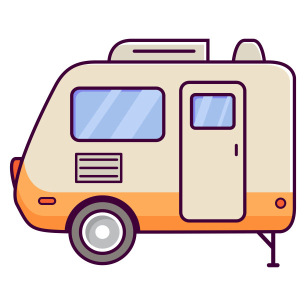 露营的设计。房车悬垂型。的旅行。公路旅行。图片下载