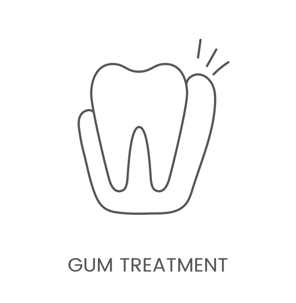 线性图标口香糖处理。牙科诊所的矢量插图图片下载