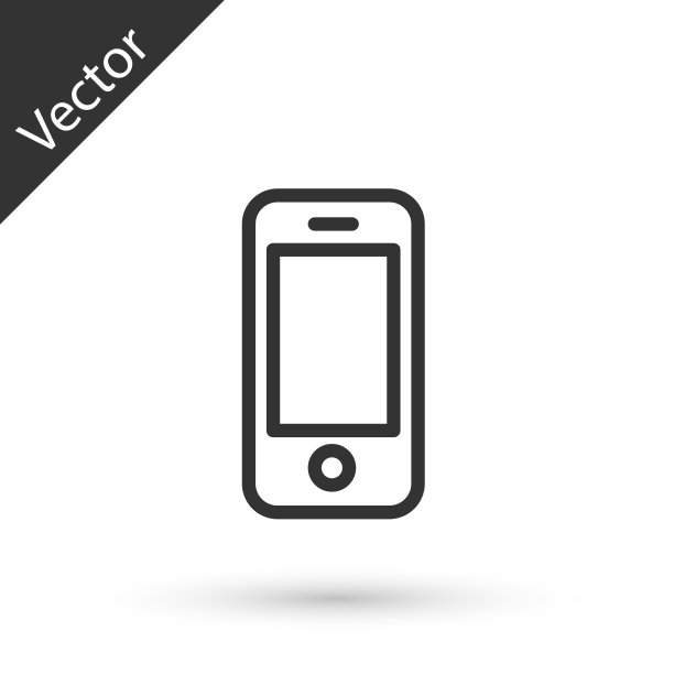 灰色智能手机图标孤立的手机上图片下载